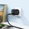 Acefast A113 20W GaN USB-C-lader med LED-strømvisning - svart