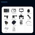F502AA-G 2-tommers vidvinkel 1080P HD WiFi-actionkamera med 30 m vanntett etui