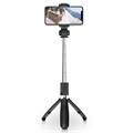 Tech-Protect L01S Bluetooth Selfiestang med Trebent Stativ - Svart